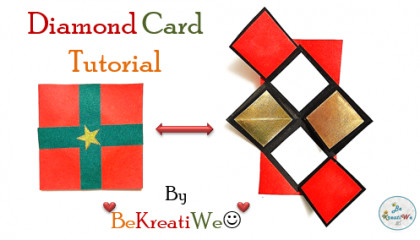 Diamond Card Tutorial  Winter Explosion Box Card  Fun Folding Card  BeKreati
