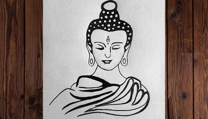 how to draw Buddha / lord Buddha drawing eaay drawing Buddha sketch easyart