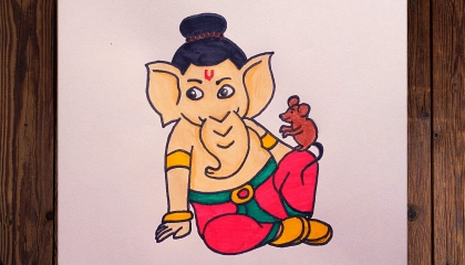 how to draw lord ganesha drawing / ganpati bappa morya drawing
