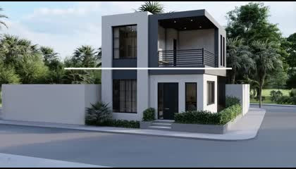 (6×7) Small House Design Idea with 3 Bedrooms