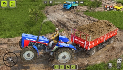 Heavy Tractor Trolley Cargo simulator 3D Track Of  road tractor. Android games