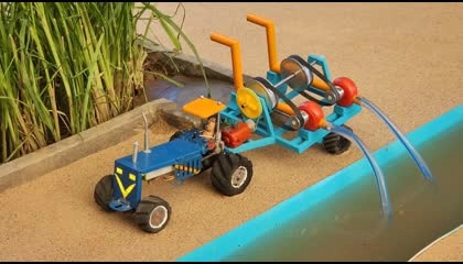 diy mini tractor double water pump science project -- @Mini Creative -- @KeepVil