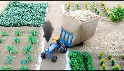 Diy mini tractor trolley load - dangerous tractors stunt - @Mini Creative - @Kee