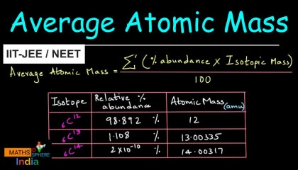Average Atomic Mass Stoichiometry Class 11 IIT-JEE NEET