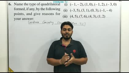 Class  10 Cha 7 Coordinate geometry   exe:7.1   Q 6  cbsc rbsc other board
