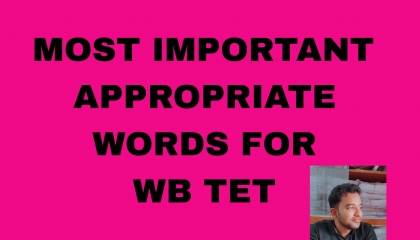 USE OF MOST IMPORTANT APPROPRIATE WORD FOR WB TET