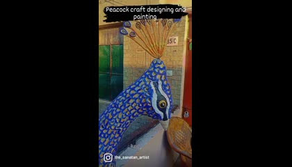 Peacock craft and art , designing and painting