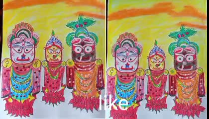 Jagannatha,balabhadraand subhadra drawing pencil colour.