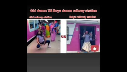 girl VS Boys railway station dance