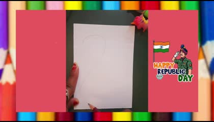HOW TO DRAW REPUBLIC DAY CARD