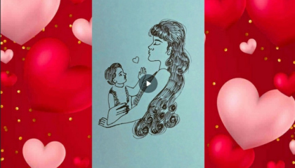 how to draw mother's day drawing