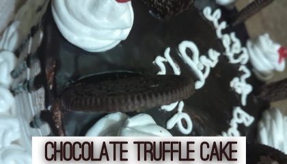 how to decorate chocolate truffles cake  / चॉकलेट ट्रफल केक  /  eggless cake