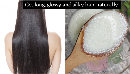 Hair mask for long, glossy and silky hair.