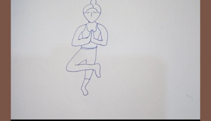 😘😚How to draw Yoga pose- Eka Pada Utkatasana I Drawing