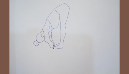 😘😁How to draw Yoga pose-Padangusthasana Drawing