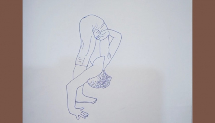 😚😆How to draw Yoga pose-Ardha Baddha Padmottanasana prep   Drawing