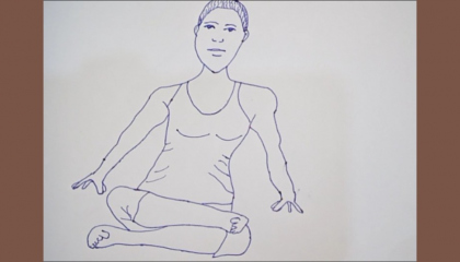 😚😄How to draw Yoga pose Agnistambhasana  Drawing