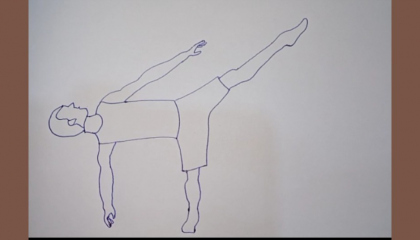 😄😄How to draw Yoga pose-Ardha Chandrasana Drawing