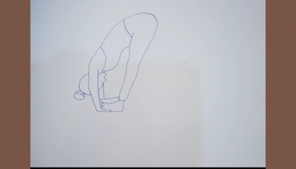 😒😏How to draw Yoga pose Pada Hastasana Drawing