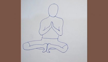 😝😌How to draw Yoga pose Mulabandhasana  Drawing