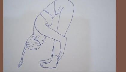 😋😊How to draw Yoga pose - Uttanasna Drawing
