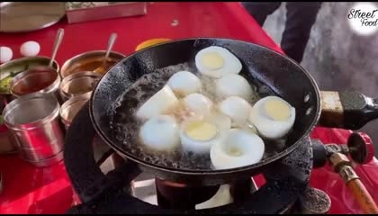 Egg Masala Fried  Indian best street food....