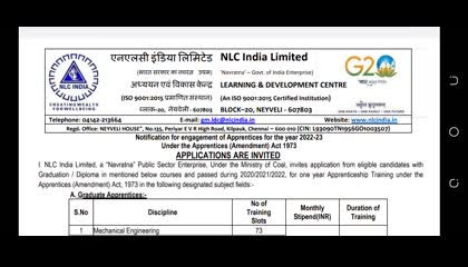 एनएलसी इंडिया लललिटेि NLC India Limited: Graduate/For Pharma(B.Pharm) (Diploma)