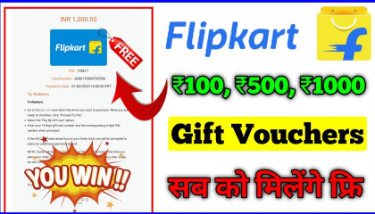 👉App link - https://bit.ly/3DKkUwM OMG free  ₹1,000 Flipkart Gift Card free