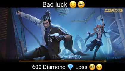 Bad luck 😔 600 Diamond 💎 Loss 🥺 free fire new event today  freefire