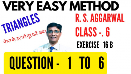Triangle  Class 6 Exercise 16 B Q. 1 to 6  S. R. Education Point