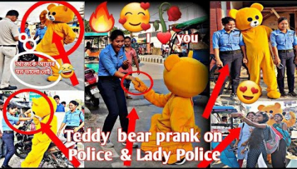 Teddy bear prankonPolice&Lady Police🔥🥰Romanticpublicreaction😆Haldibaribazar😘