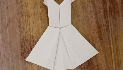 How to make a origami paper dress || Origami paper folding craft,video tutorials