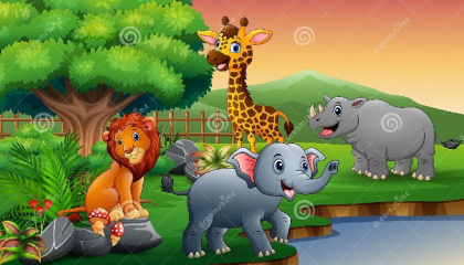 Animals cartoon for baby  lion and elephant animals for baby
