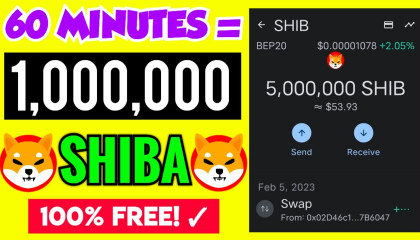 60 MINUTES = 1,000,000 SHIBA INU  Claim Free Shiba Inu Every 60 Minutes •