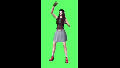 Copyright free green screen girl saying hello to all friends animation
