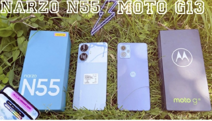 Realme Narzo N55 vs  Motorola Moto G13  Unboxing & Comparison  Camera Full