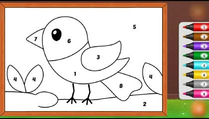 Colouring the sparrow by matching numbers