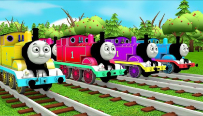 THOMAS FRIENDS RAINBOW COLORS Railroad Crossing Animation train 12345