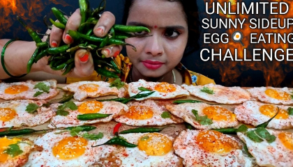 🥵Unlimited Sunny SideUp Egg Eating Challenge🥵With Panishment😭