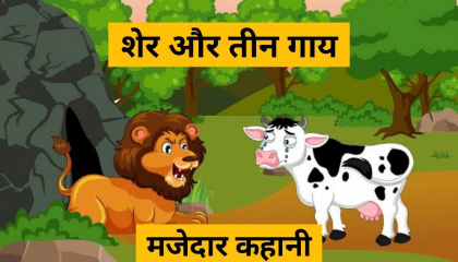 शेर और तीन गाय  Hindi Kahaniya  Hindi Stories  Moral Stories